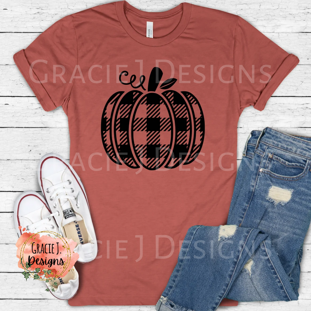 BLACK PLAID PUMPKIN