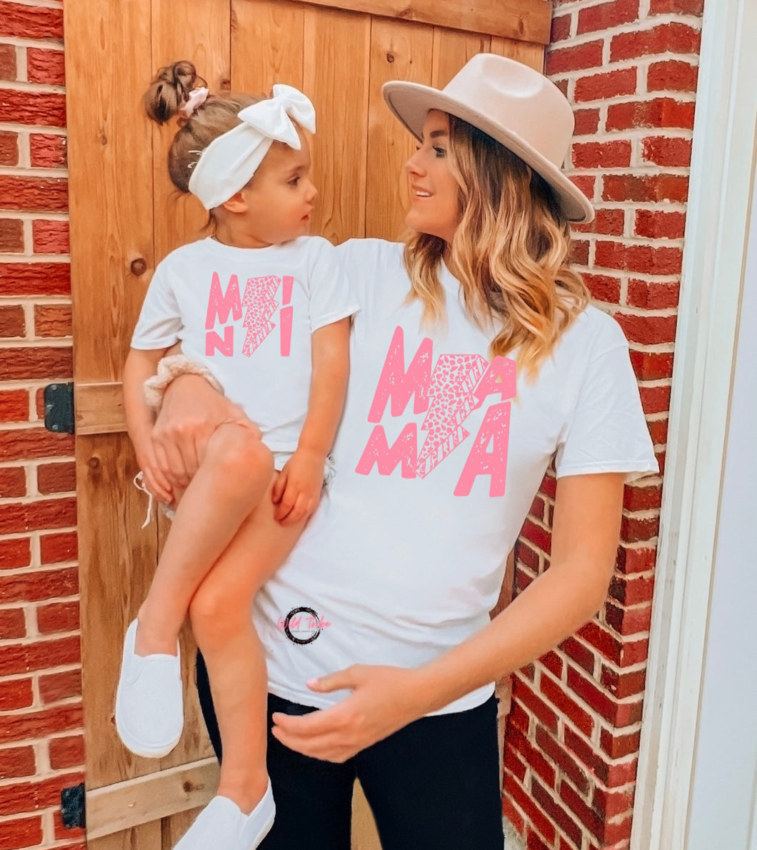 Mini Lightning Bolt - Kids Tee Only! - Pink Design