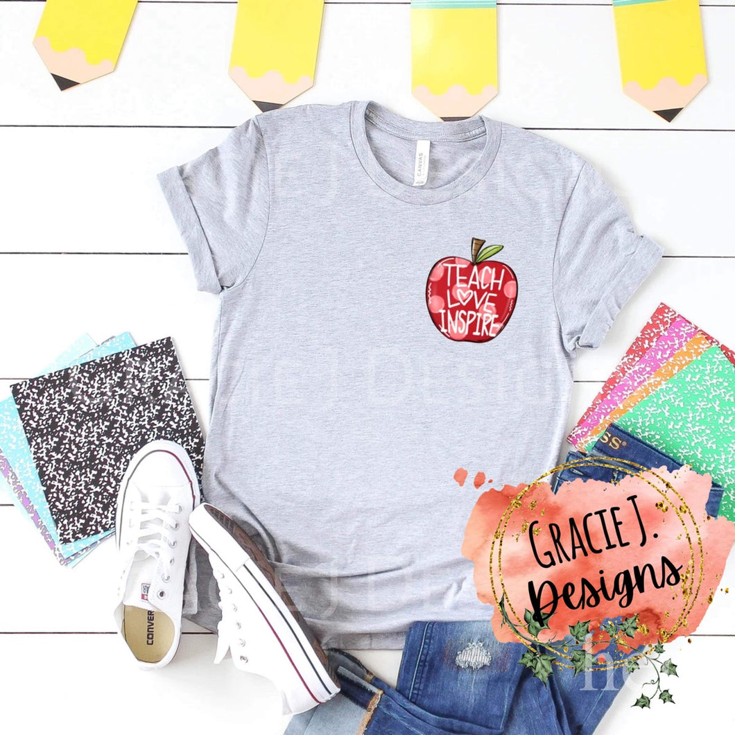 Teach Love Inspire Apple Pocket Tee